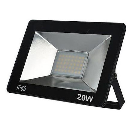 Προβολέας LED 20W SMD Αλουμινίου Slim Στεγανός 1400Lm IP65 4000K