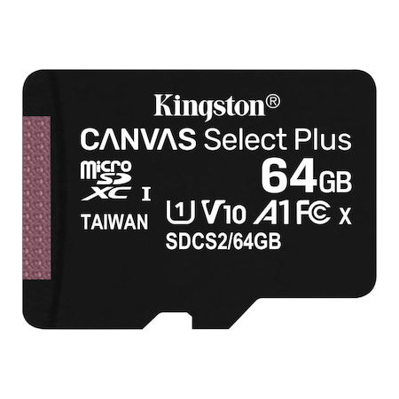 Kingston Canvas Select Plus microSDXC 64GB Class 10 U1 V10 A1 UHS-I