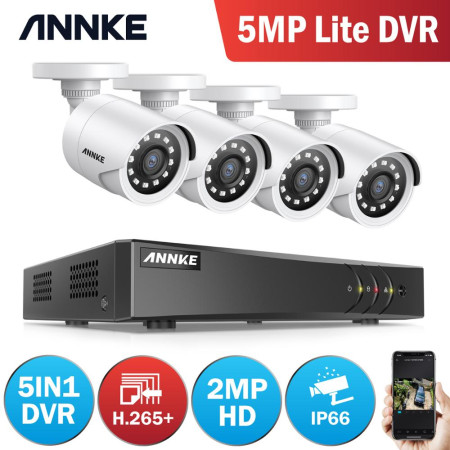 ANNKE DW41JD 4CH 5MP DVR + 4 C51BG 2MP Bullet  ΕΞΩΤΕΡΙΚΕΣ FULL SET