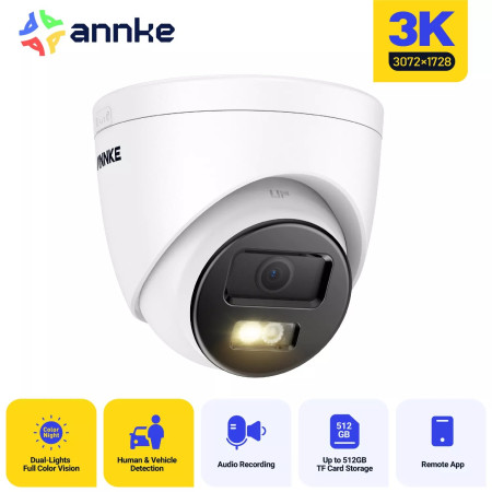 ANNKE I51EM 3K 2.8mm IP POE dome camera με μικρόφωνο Smart Dual Light ( IR & NightChroma)