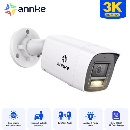 ANNKE I51EF 3K 2.8mm IP POE bullet camera Smart Dual Light ( IR & NightChroma) Two-Way Audio