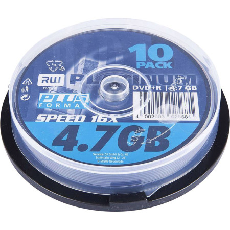 PLATINUM DVD+R 4.7GB X16 10 τεμ.(43498) 